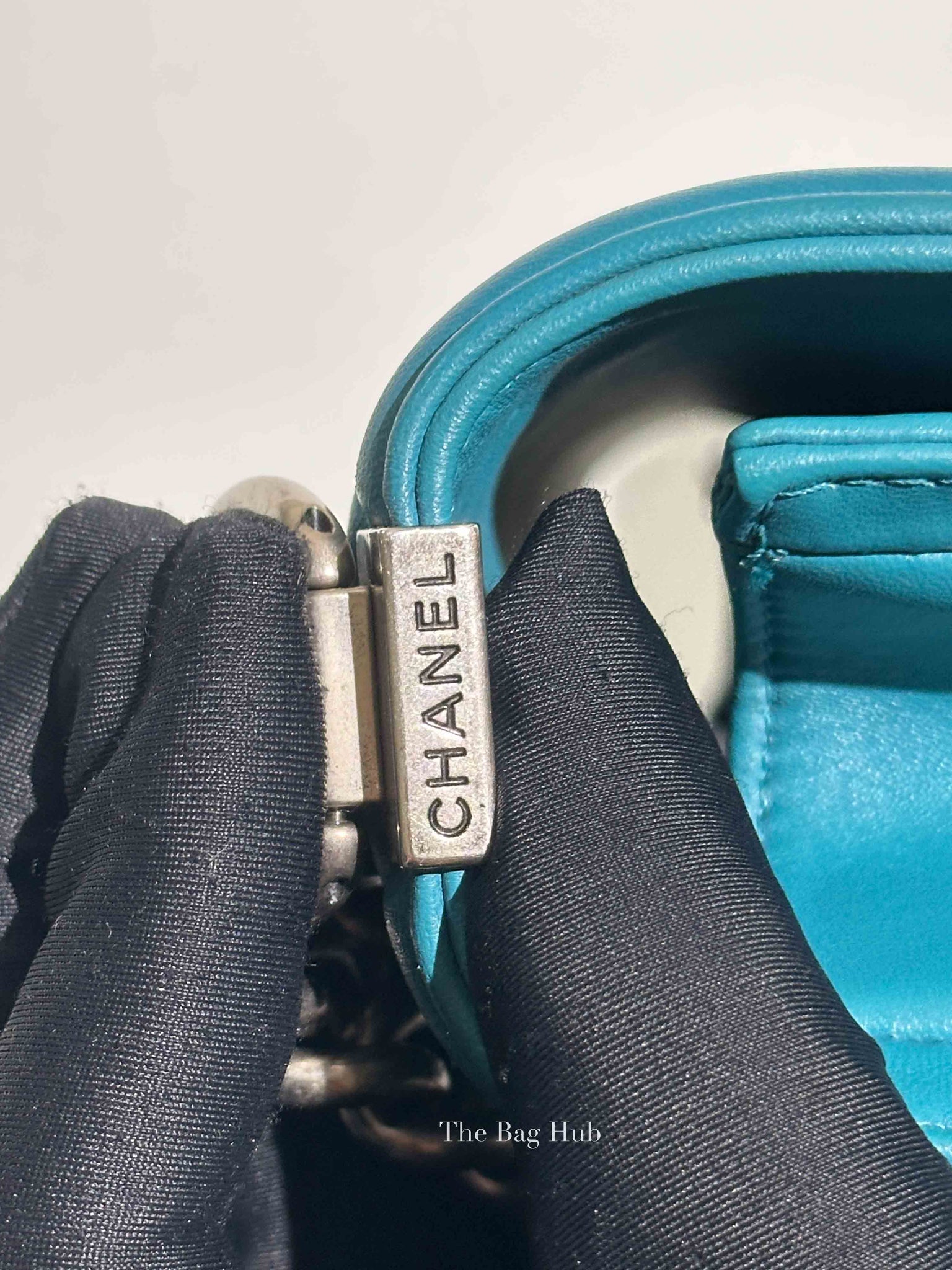 Chanel Teal Lambskin Quilted Le Boy Large Bag