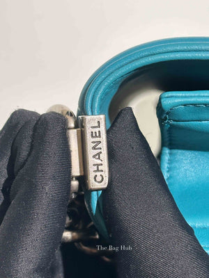 Chanel Teal Lambskin Quilted Le Boy Large Bag