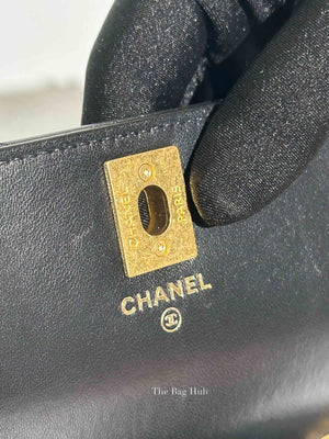 Chanel Black Lambskin Quilted Pillow Crush Wallet On Chain