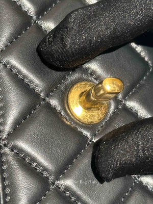 Chanel Black Lambskin Quilted Pillow Crush Wallet On Chain