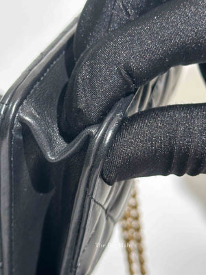 Chanel Black Lambskin Quilted Pillow Crush Wallet On Chain