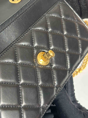 Chanel Black Lambskin Quilted Pillow Crush Wallet On Chain