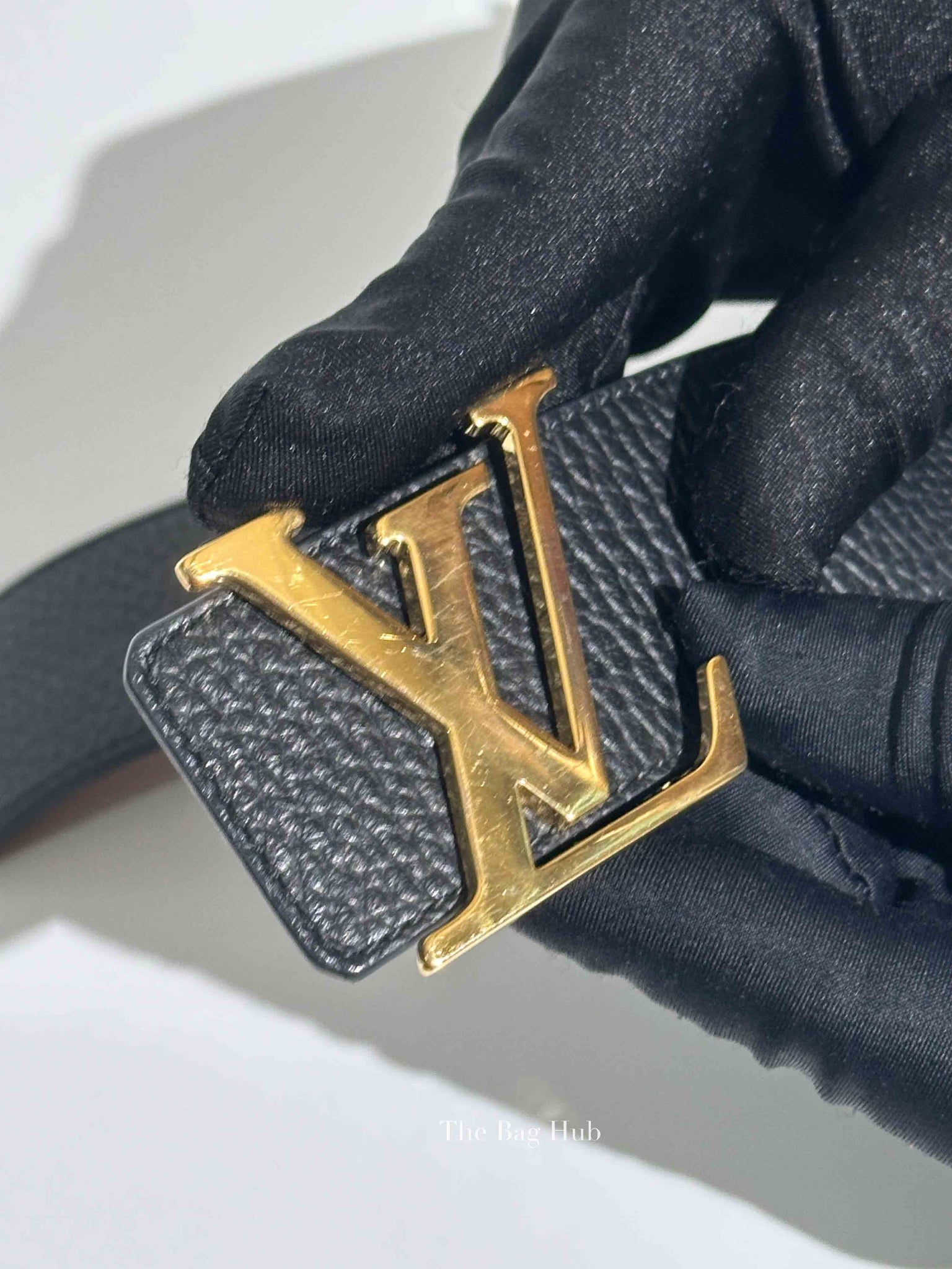 Louis Vuitton Brown/Black Leather Initiales Reversible Belt 40mm Size 95/38