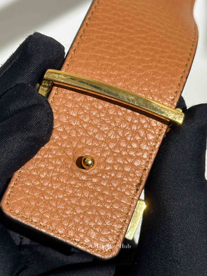 Louis Vuitton Brown/Black Leather Initiales Reversible Belt 40mm Size 95/38