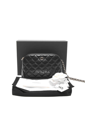 Chanel Black Caviar Quilted 24A Classic Clutch with Chain GHW