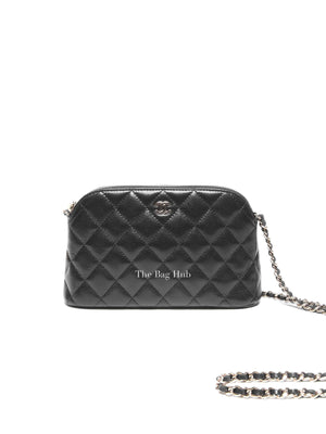 Chanel Black Caviar Quilted 24A Classic Clutch with Chain GHW