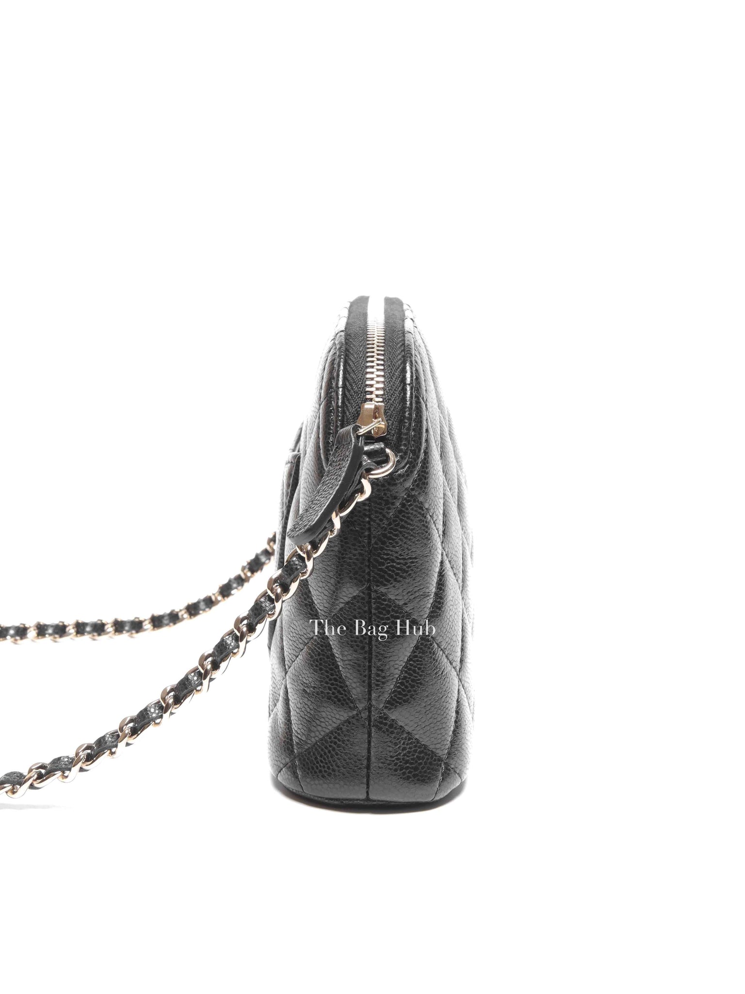 Chanel Black Caviar Quilted 24A Classic Clutch with Chain GHW