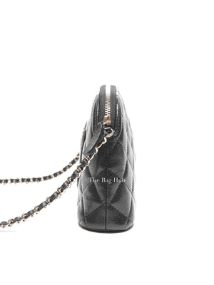 Chanel Black Caviar Quilted 24A Classic Clutch with Chain GHW