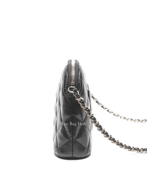 Chanel Black Caviar Quilted 24A Classic Clutch with Chain GHW