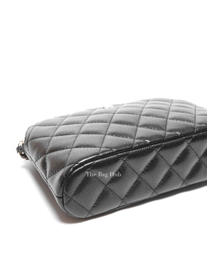 Chanel Black Caviar Quilted 24A Classic Clutch with Chain GHW