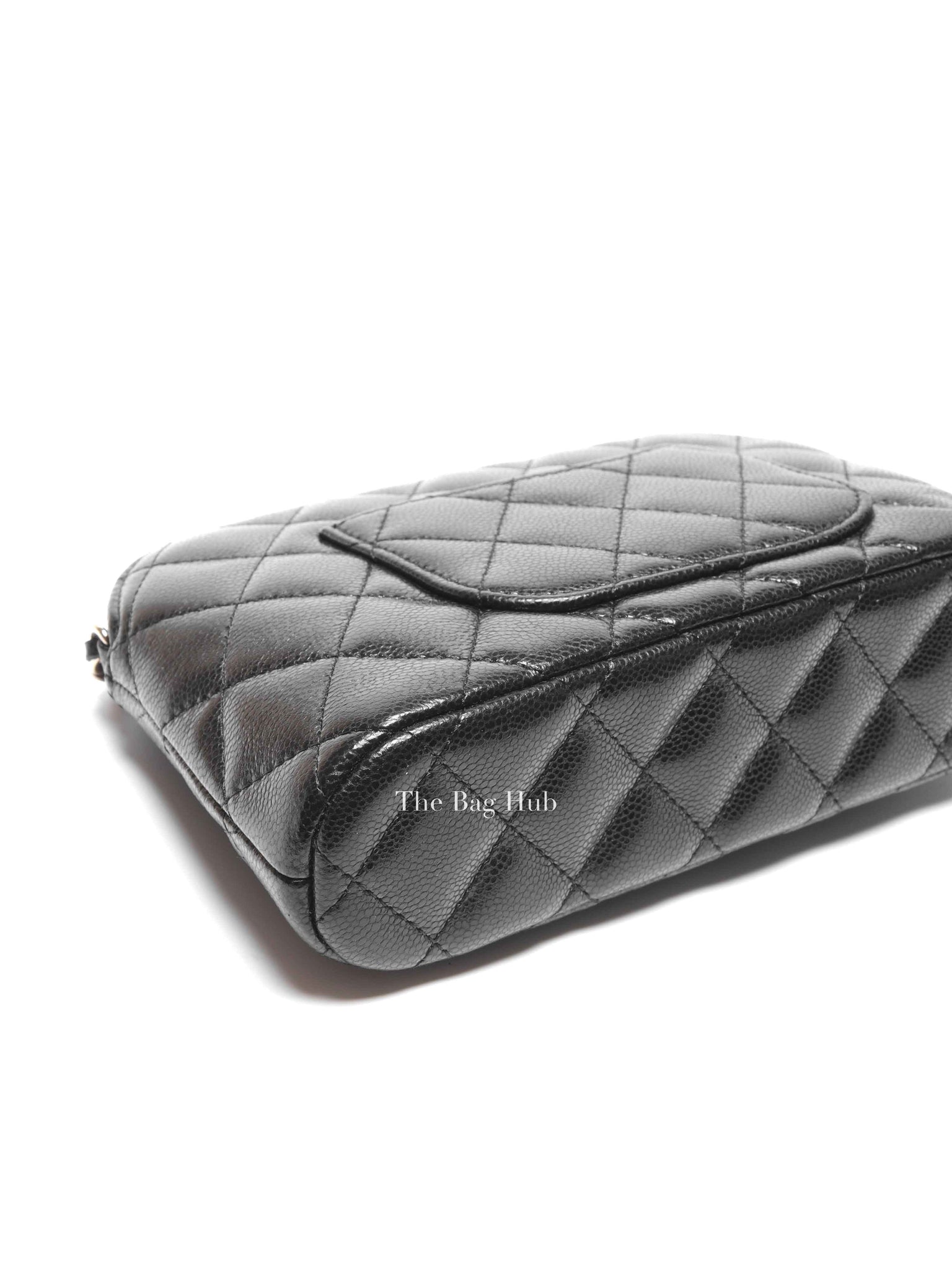 Chanel Black Caviar Quilted 24A Classic Clutch with Chain GHW