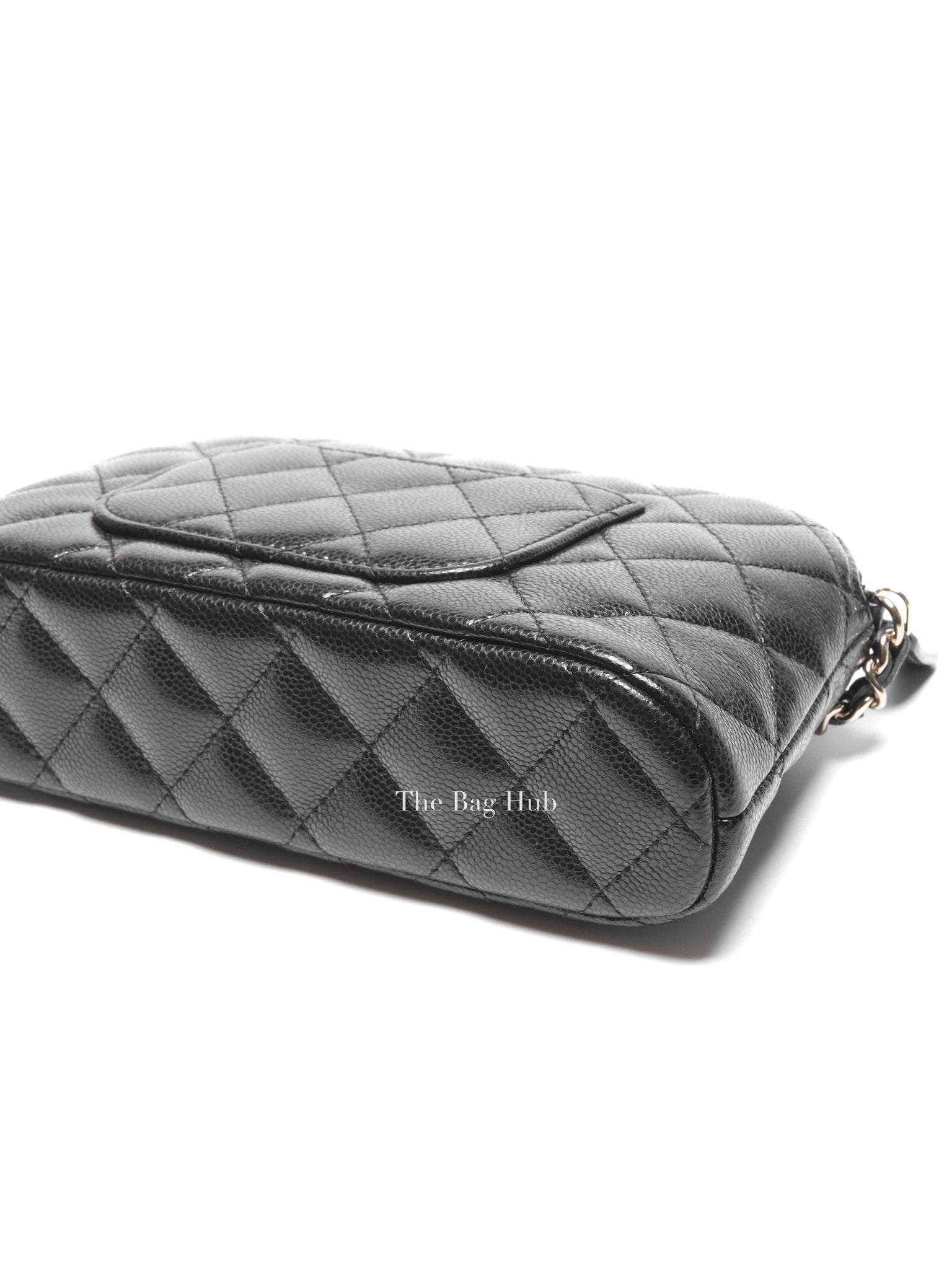 Chanel Black Caviar Quilted 24A Classic Clutch with Chain GHW