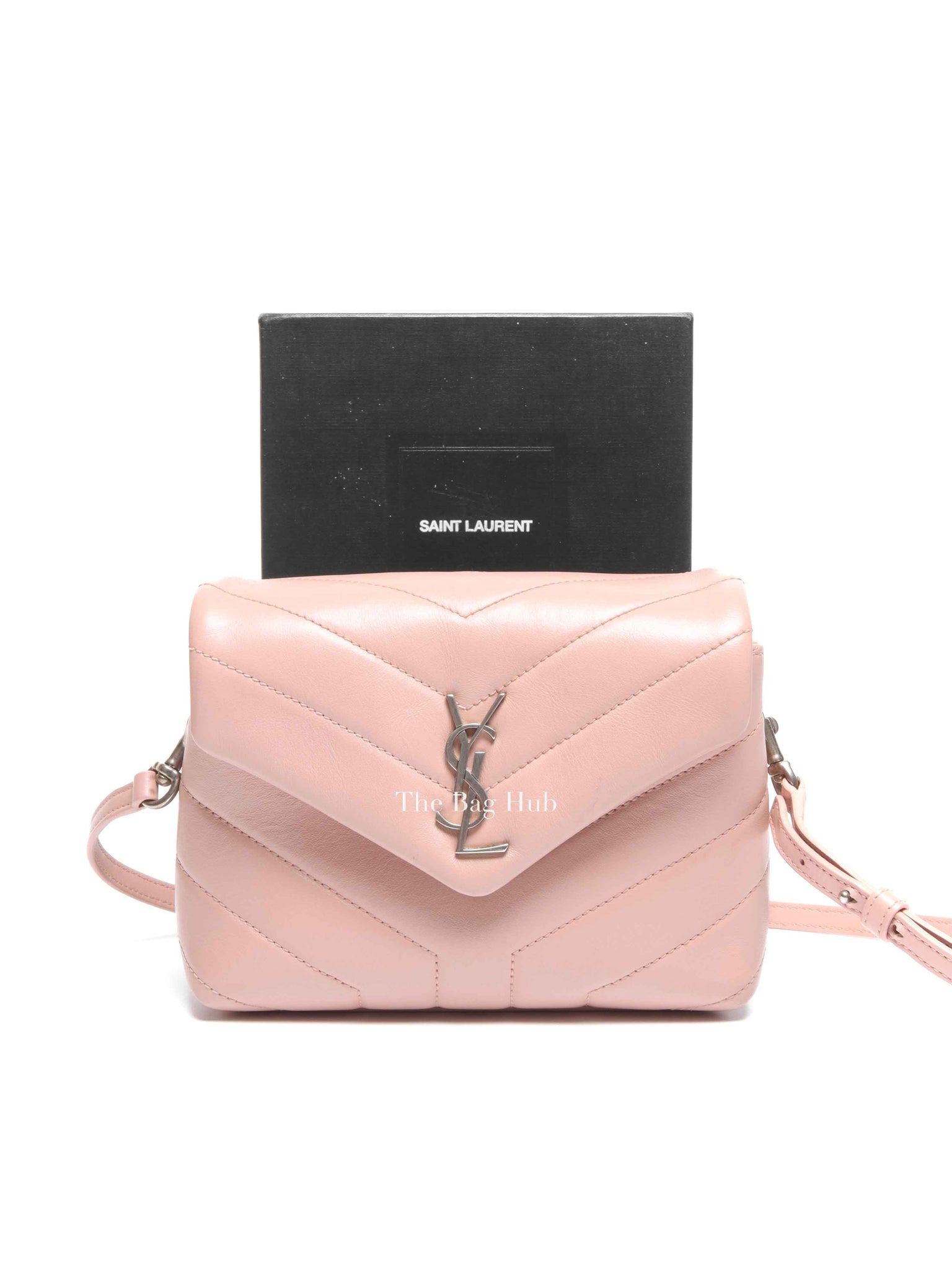 Saint Laurent Tender Pink Calfskin Y Quilted Monogram Toy Loulou Crossbody Bag