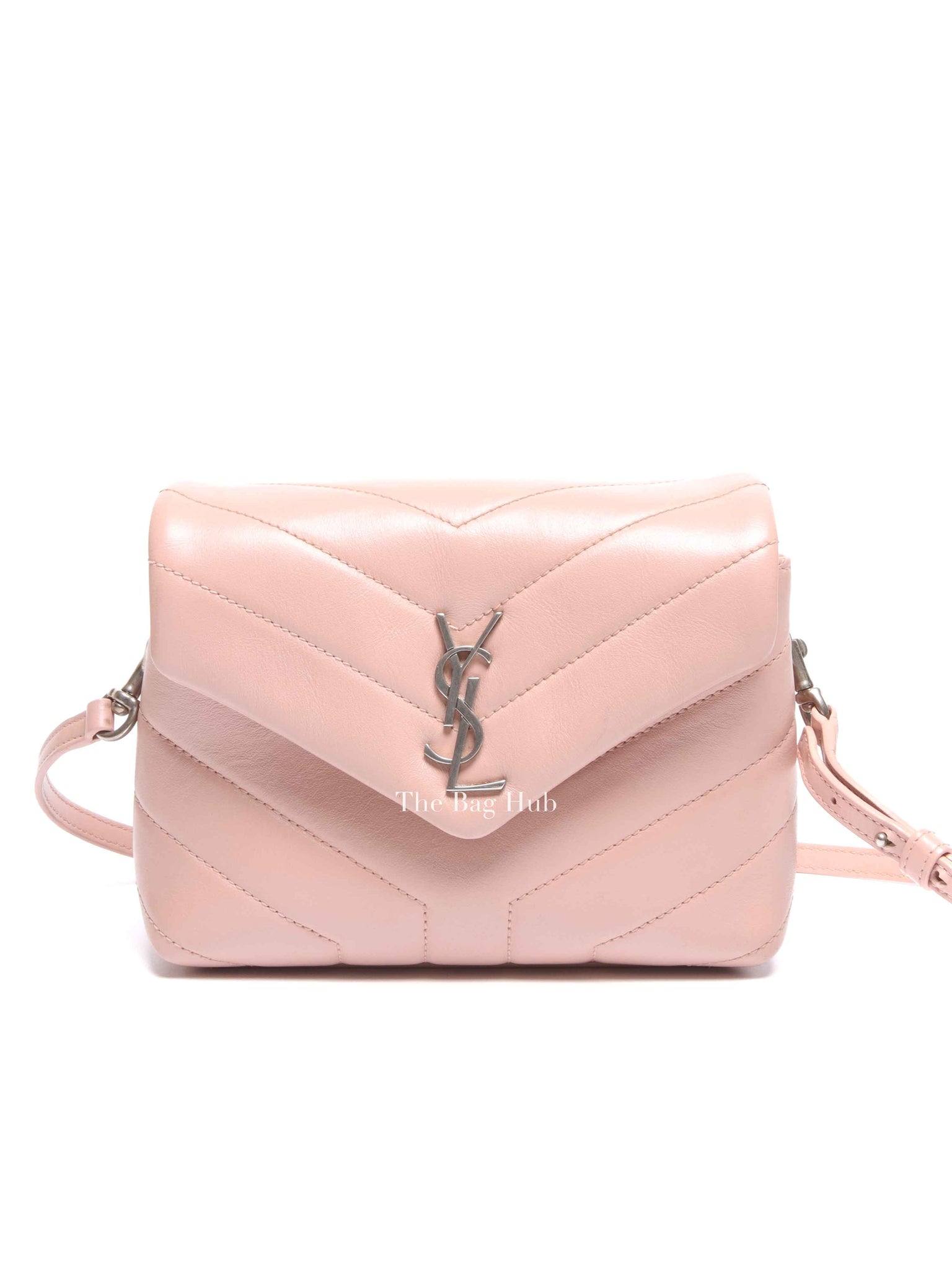 Saint Laurent Tender Pink Calfskin Y Quilted Monogram Toy Loulou Crossbody Bag