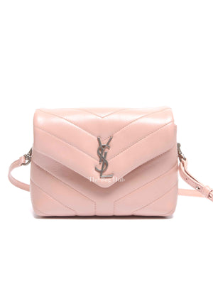 Saint Laurent Tender Pink Calfskin Y Quilted Monogram Toy Loulou Crossbody Bag