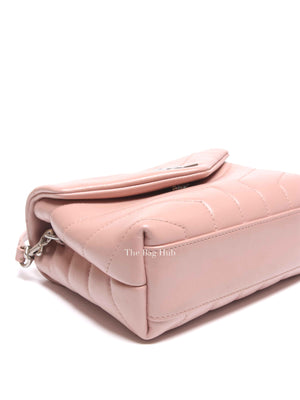 Saint Laurent Tender Pink Calfskin Y Quilted Monogram Toy Loulou Crossbody Bag