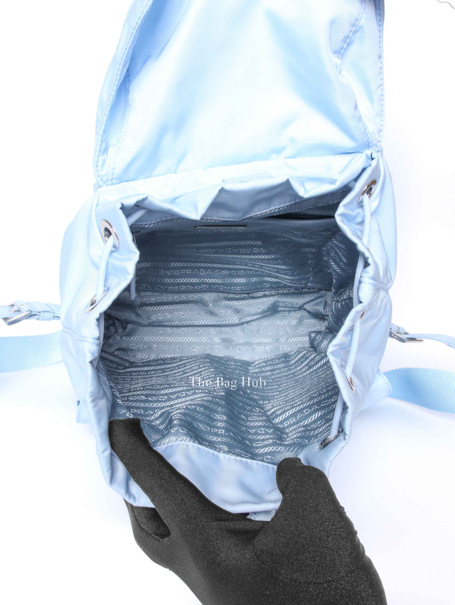Prada Celeste Vela Small Re-Nylon Backpack 1BZ677