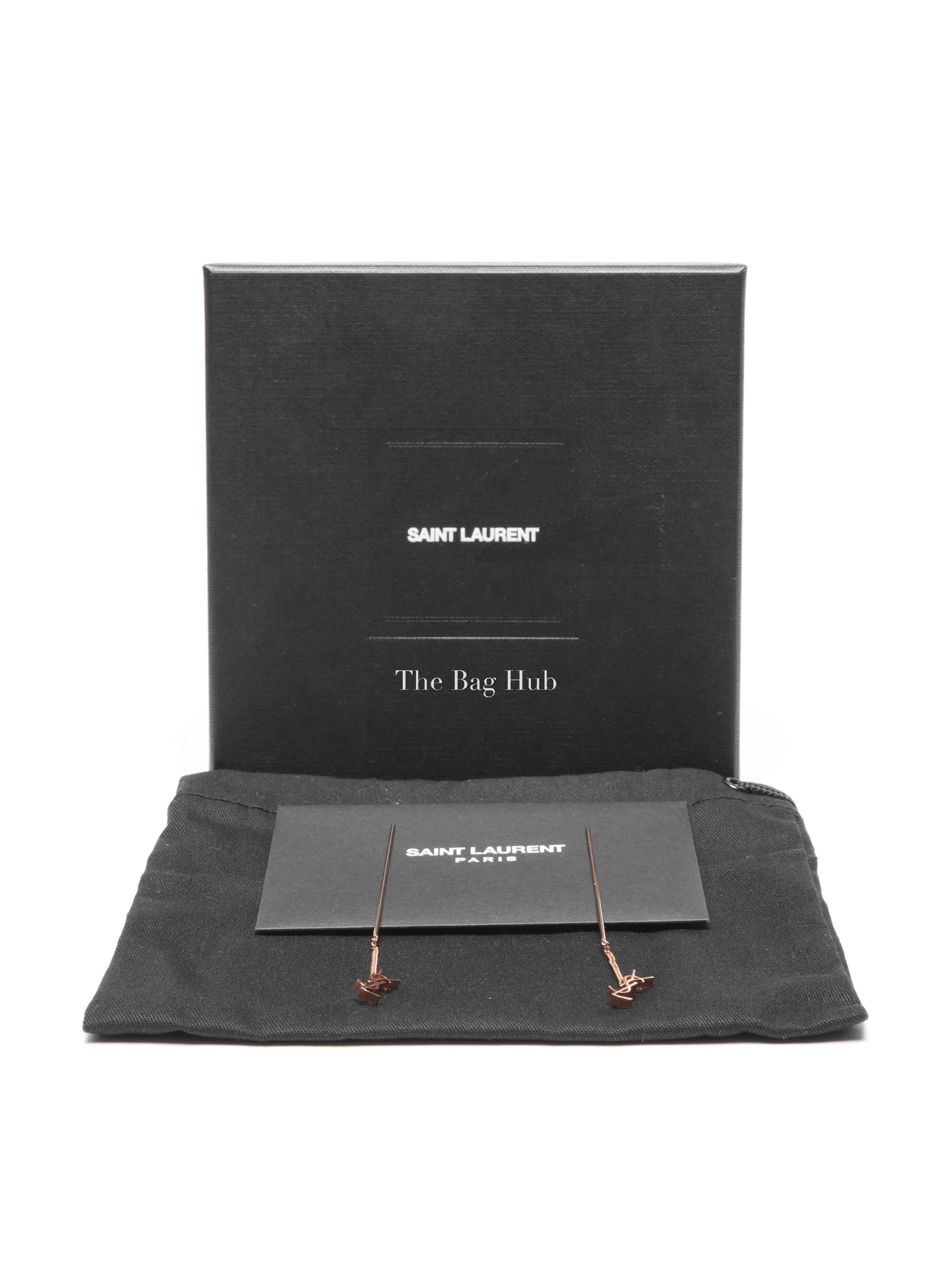 Saint Laurent Gold Cassandre Threader Earrings