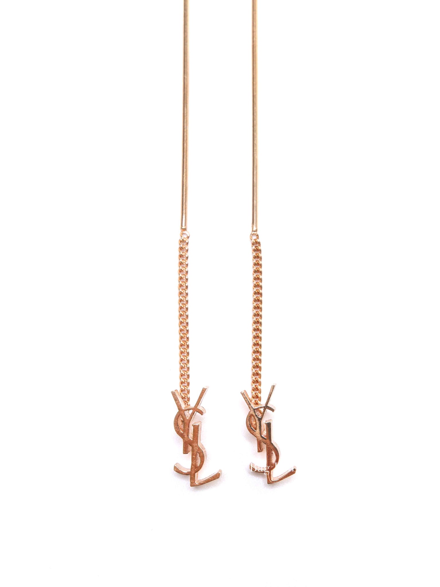 Saint Laurent Gold Cassandre Threader Earrings