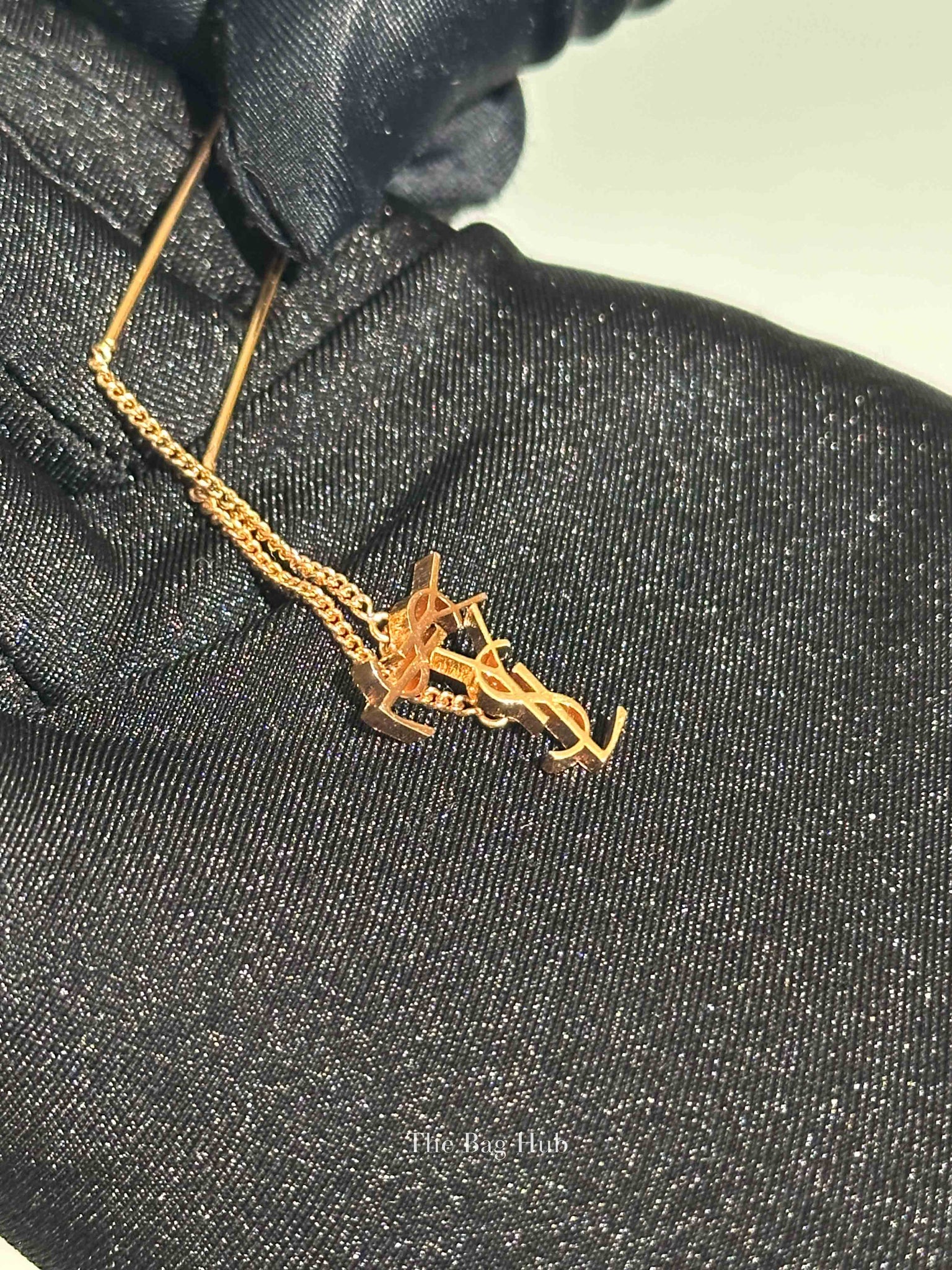 Saint Laurent Gold Cassandre Threader Earrings