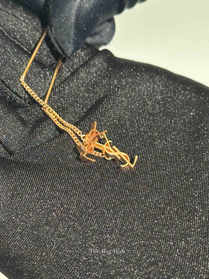 Saint Laurent Gold Cassandre Threader Earrings