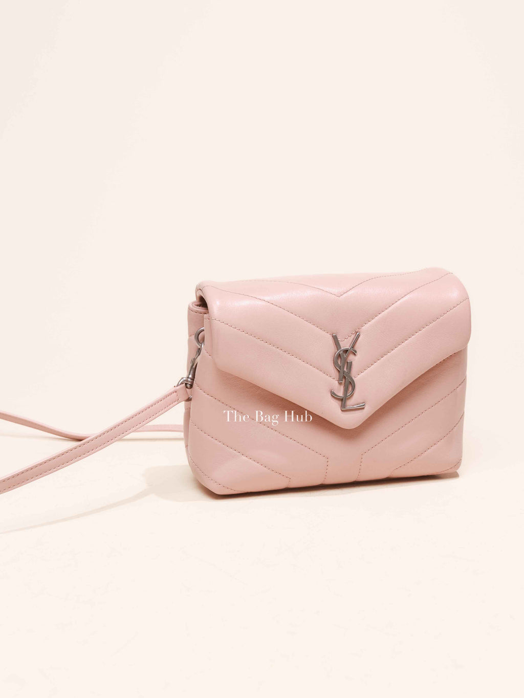 Saint Laurent Tender Pink Calfskin Y Quilted Monogram Toy Loulou Crossbody Bag