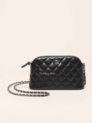 Chanel Black Caviar Quilted 24A Classic Clutch with Chain GHW