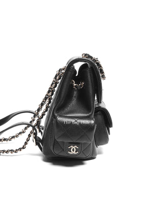 Chanel Black Shiny Caviar Quilted Small Cargo Duma Backpack