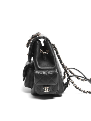 Chanel Black Shiny Caviar Quilted Small Cargo Duma Backpack
