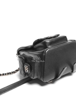 Chanel Black Shiny Caviar Quilted Small Cargo Duma Backpack