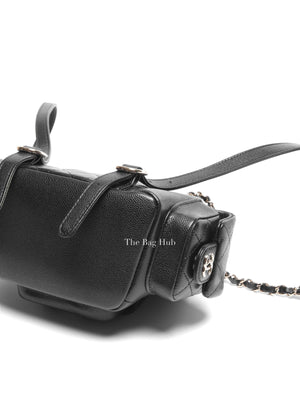 Chanel Black Shiny Caviar Quilted Small Cargo Duma Backpack