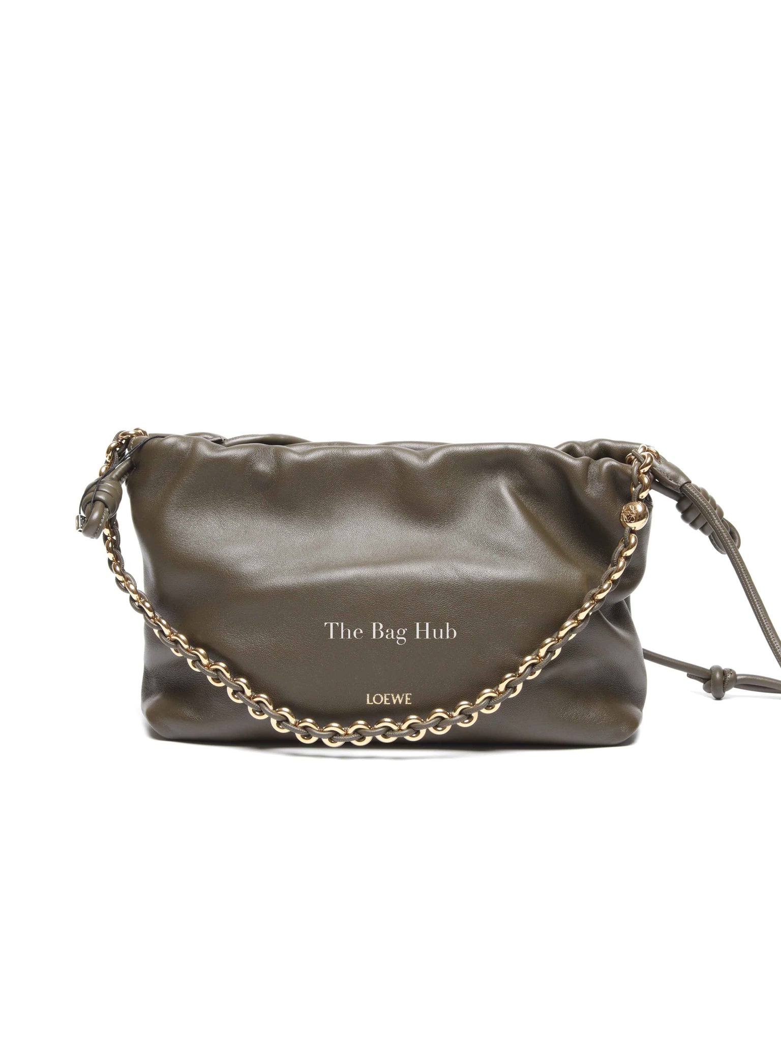 Loewe Dark Khaki Nappa Calfskin Medium Flamenco Bag