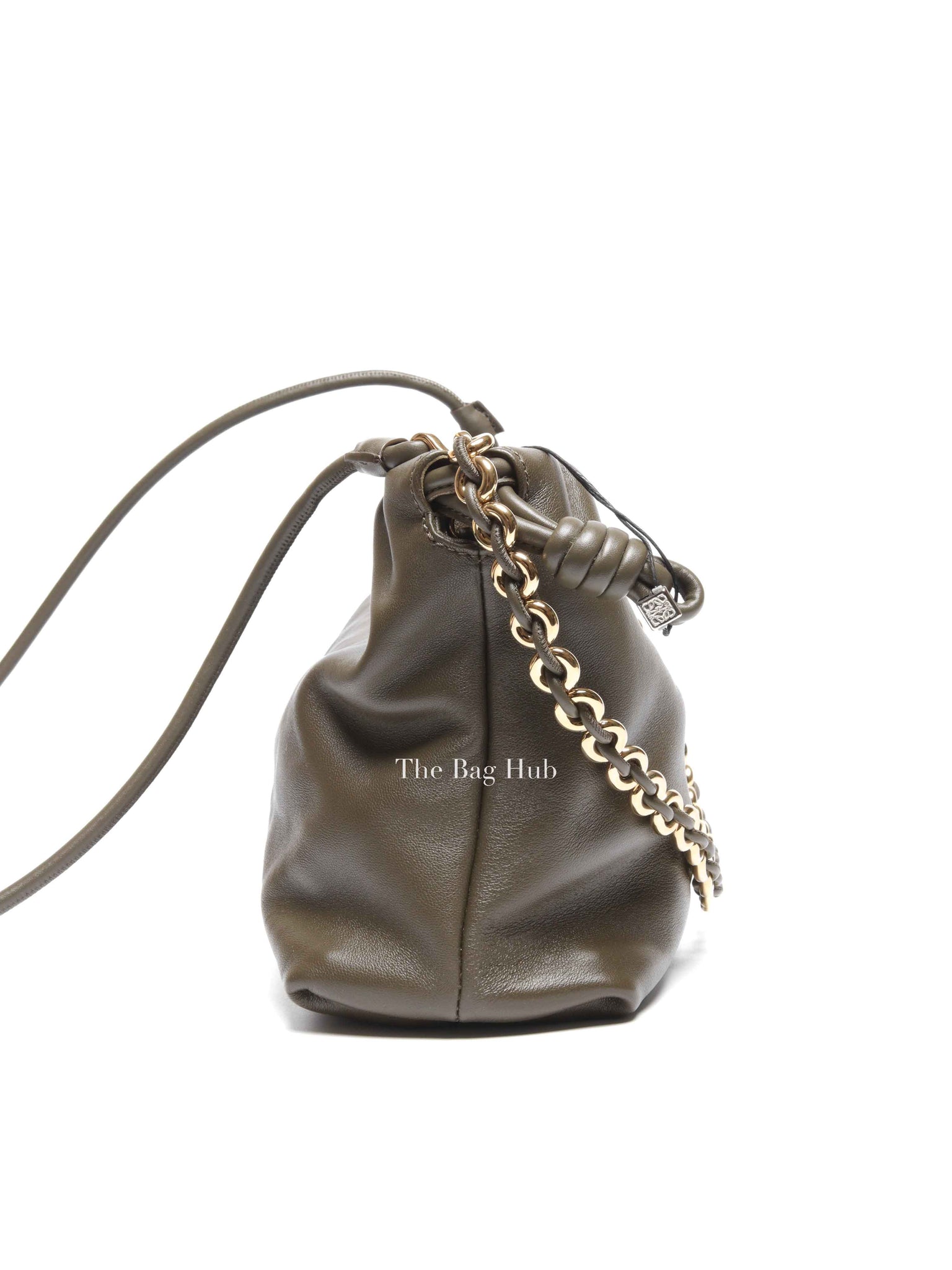 Loewe Dark Khaki Nappa Calfskin Medium Flamenco Bag
