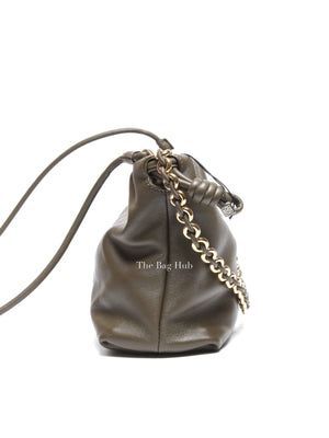 Loewe Dark Khaki Nappa Calfskin Medium Flamenco Bag