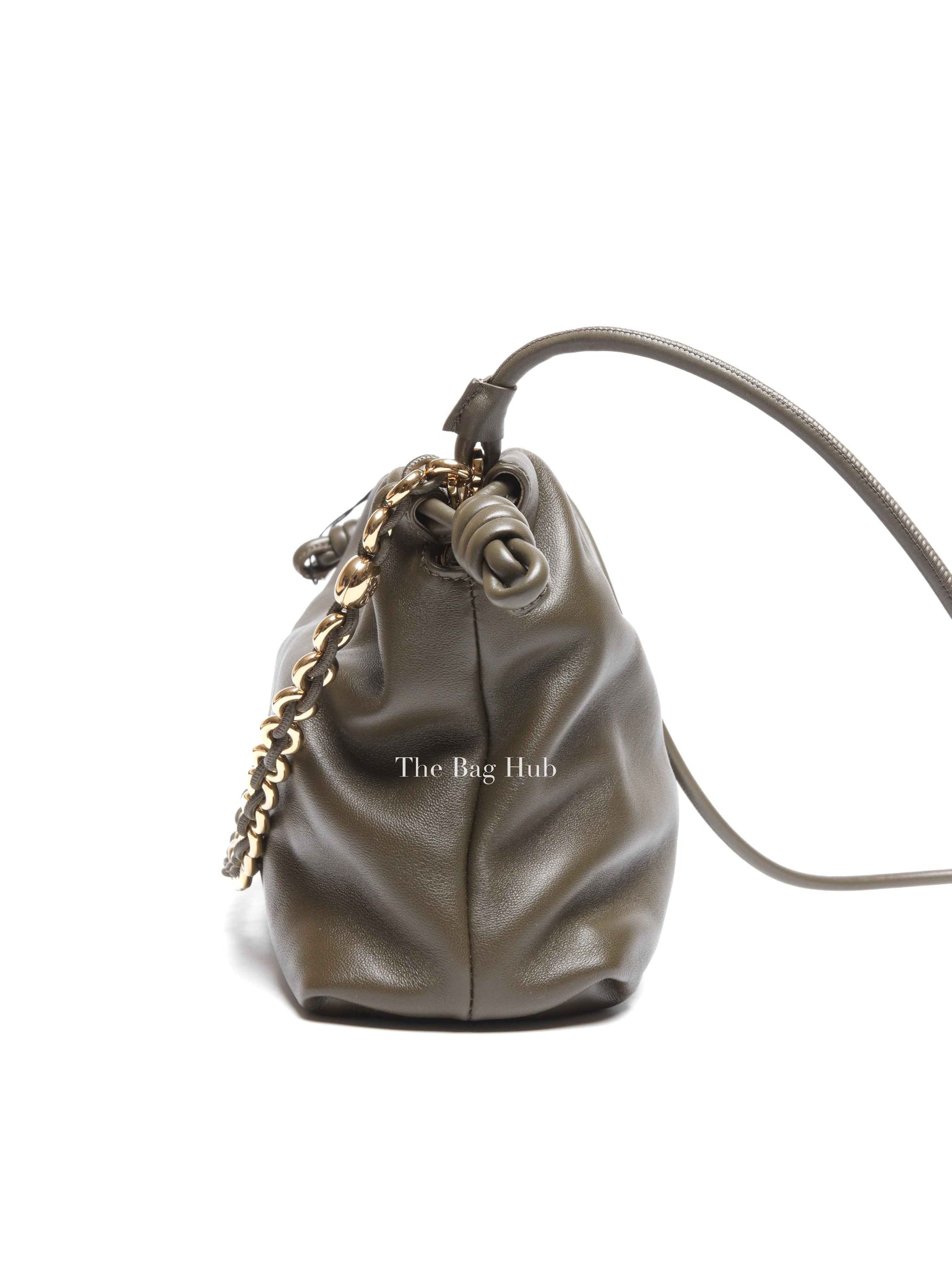 Loewe Dark Khaki Nappa Calfskin Medium Flamenco Bag