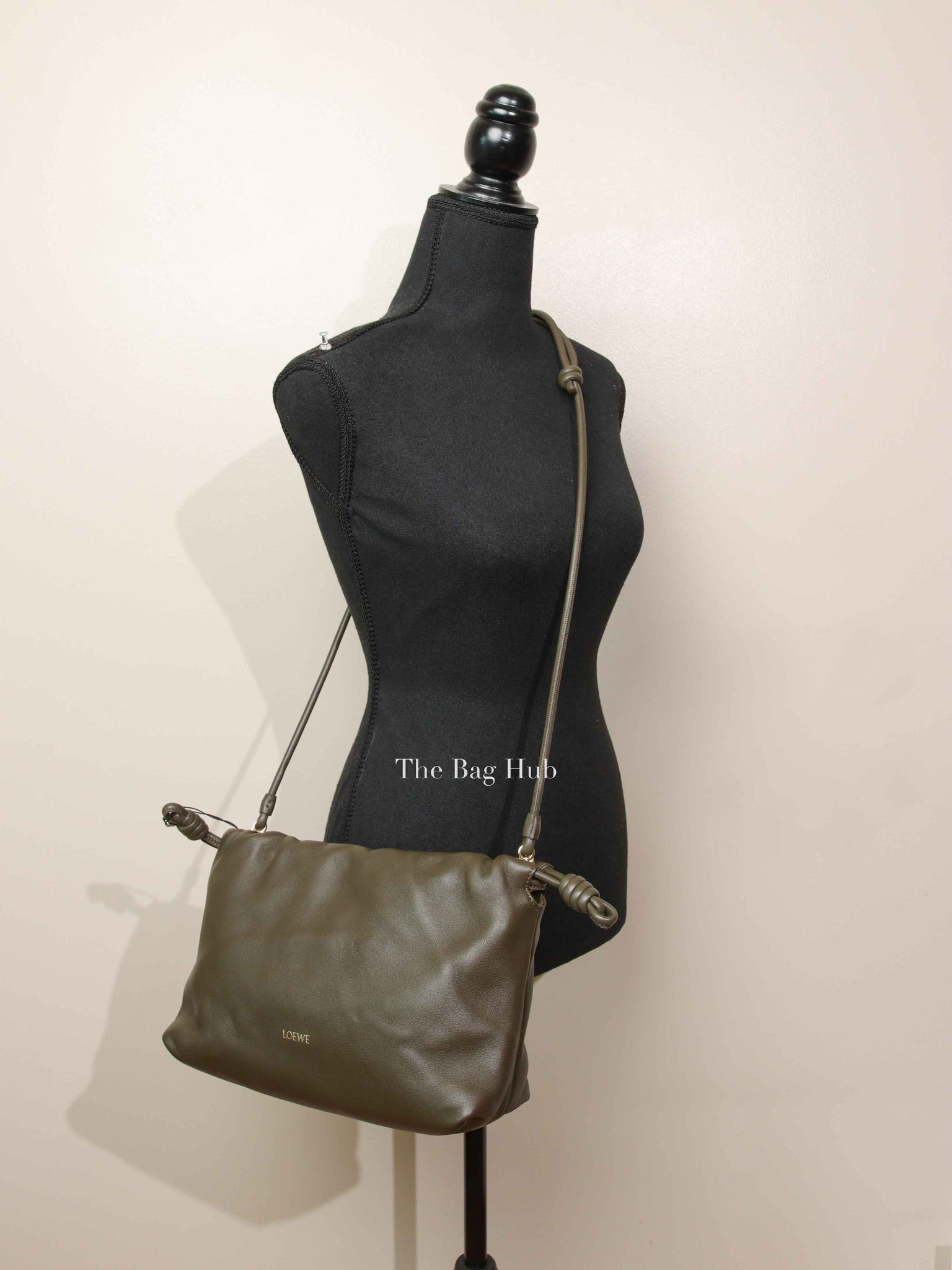 Loewe Dark Khaki Nappa Calfskin Medium Flamenco Bag