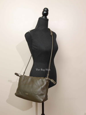 Loewe Dark Khaki Nappa Calfskin Medium Flamenco Bag