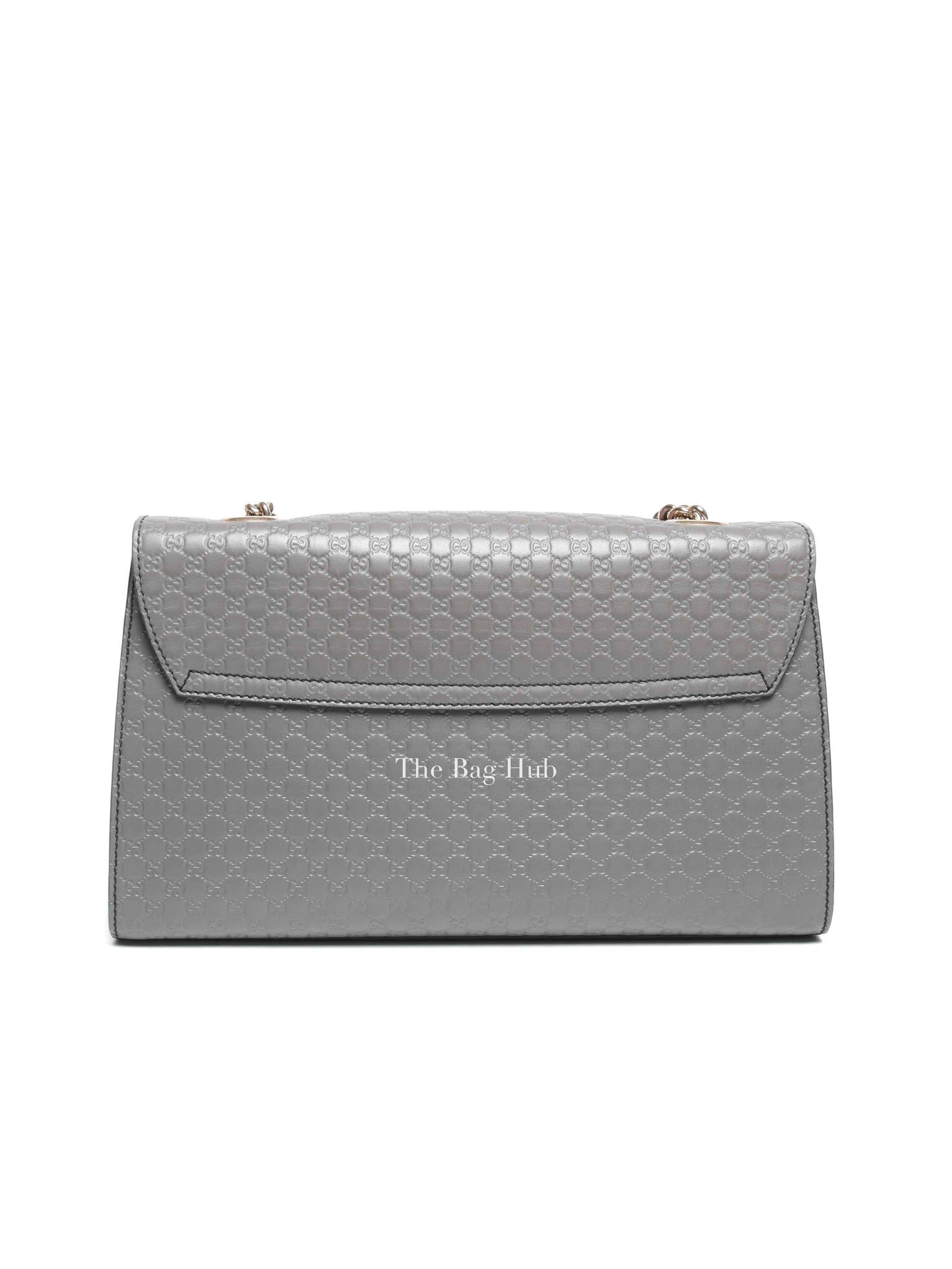 Gucci Dark Grey Calfskin Microguccisima Medium Emily Chain Shoulder Bag