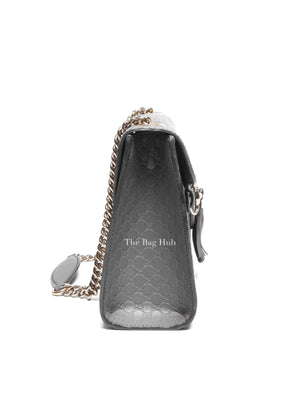 Gucci Dark Grey Calfskin Microguccisima Medium Emily Chain Shoulder Bag