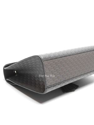 Gucci Dark Grey Calfskin Microguccisima Medium Emily Chain Shoulder Bag