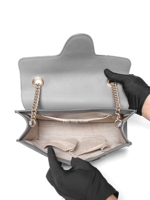 Gucci Dark Grey Calfskin Microguccisima Medium Emily Chain Shoulder Bag