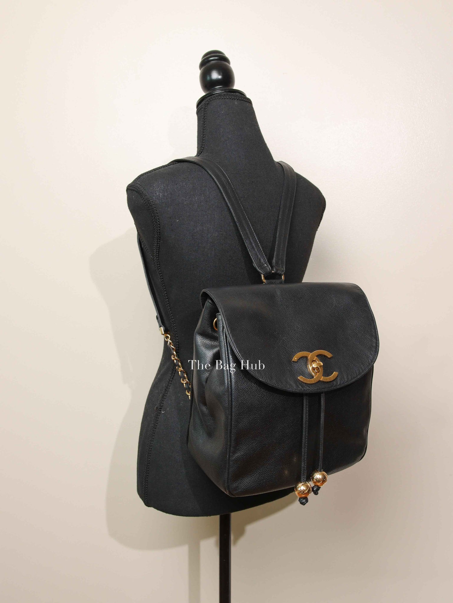 Chanel Black Caviar Vintage Medium Backpack