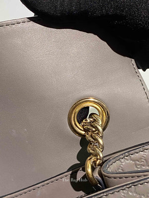 Gucci Dark Grey Calfskin Microguccisima Medium Emily Chain Shoulder Bag