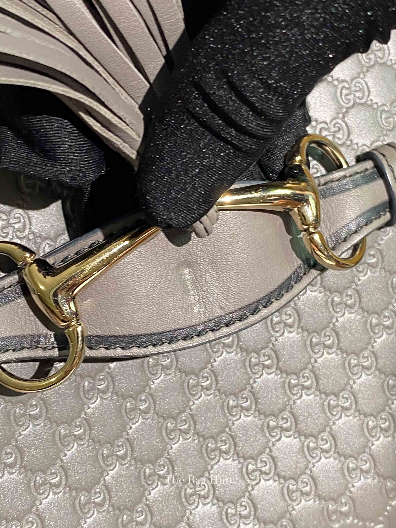Gucci Dark Grey Calfskin Microguccisima Medium Emily Chain Shoulder Bag
