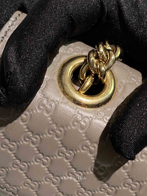 Gucci Dark Grey Calfskin Microguccisima Medium Emily Chain Shoulder Bag