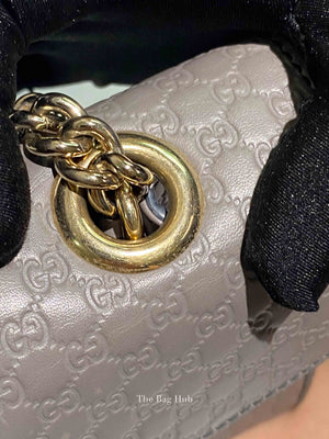 Gucci Dark Grey Calfskin Microguccisima Medium Emily Chain Shoulder Bag