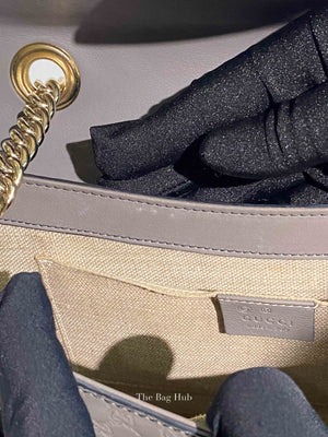 Gucci Dark Grey Calfskin Microguccisima Medium Emily Chain Shoulder Bag