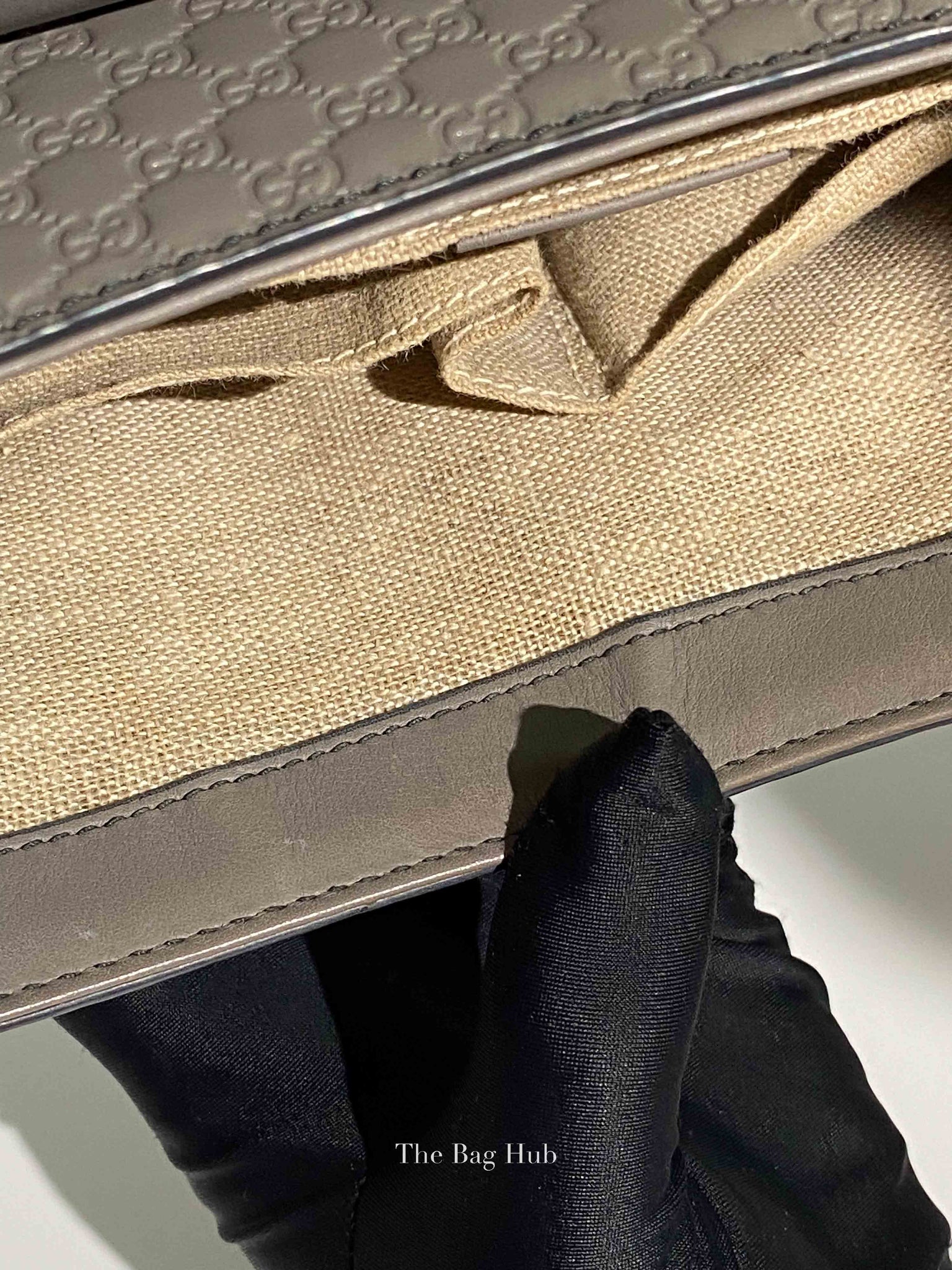 Gucci Dark Grey Calfskin Microguccisima Medium Emily Chain Shoulder Bag