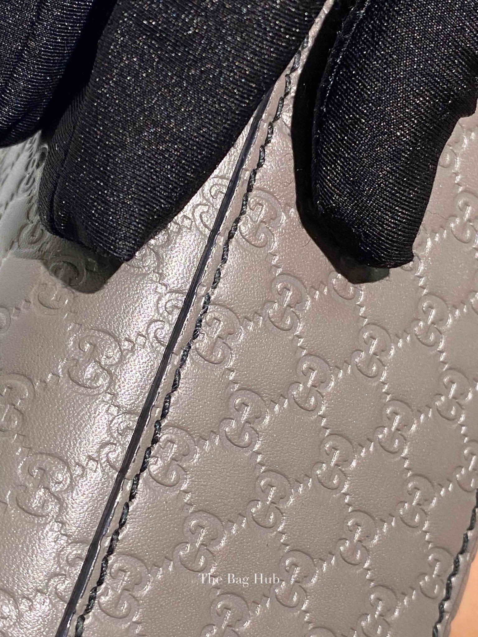 Gucci Dark Grey Calfskin Microguccisima Medium Emily Chain Shoulder Bag