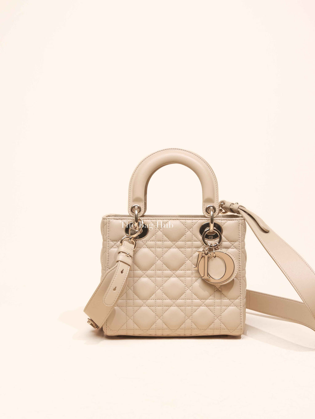 Christian Dior Powder Beige Cannage Lambskin My ABCDior Lady Dior Small Bag
